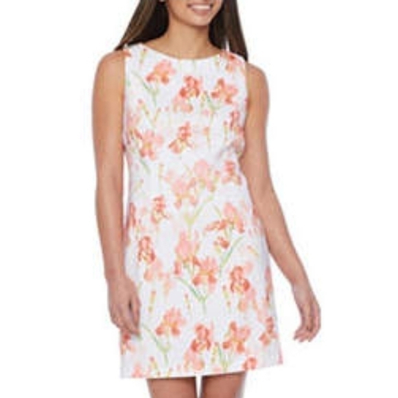 Floral sheath Dress Size 6 sleeveless Spring Eastsr Party Wedding Guest Work - Picture 2 of 7